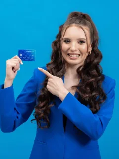 a woman using her Capital One Platinum Secured.