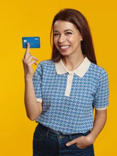 A happy girl with her Self Visa Secured.