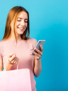 woman getting free products on Temu.