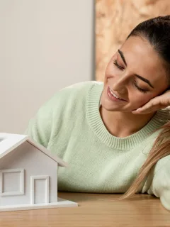 woman hires homeowners insurance