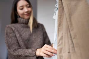 woman getting free products on Shein 
